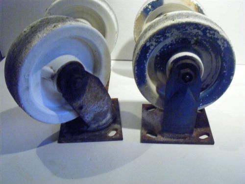 Colson industrial caster wheels 4 ser. 6&#034; two fixed &amp; two swivel 4 bolt used for sale