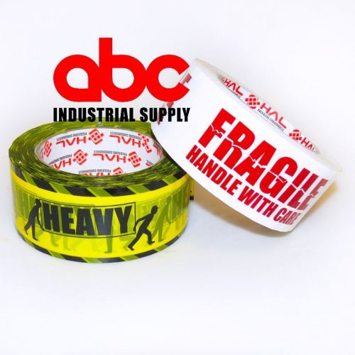 2 rolls 2&#034; fragile handle w/ care heavy box shipping tape 2mil 330&#039; feet for sale