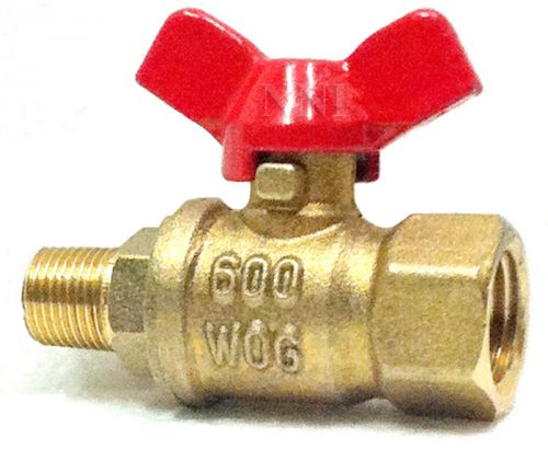 1/4&#034;female x 1/8&#034; male mini brass ball valve, full port, threaded, 600 wog t-83c for sale