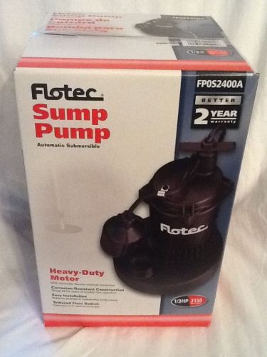 NEW Flotec 1/3 HP Thermoplastic Submersible Sump Pump with Float Switch