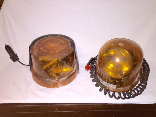 Federal signal fb15 tear drop rotating amber hazard beacon light w/magnetic base for sale