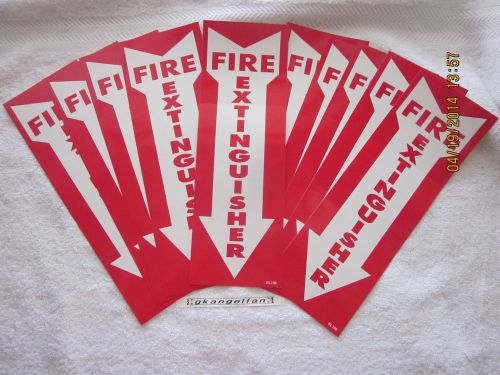 (LOT OF 10) SELF-ADHESIVE VINYL &#034;FIRE EXTINGUISHER ARROW&#034; SIGN&#039;S...4&#034; X 12&#034; NEW