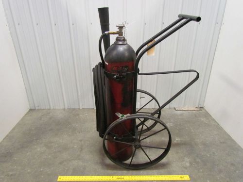 Fyr-fyter 75 lb carbon dioxide fire extinguisher hand wheel cart w/50 ft hose for sale