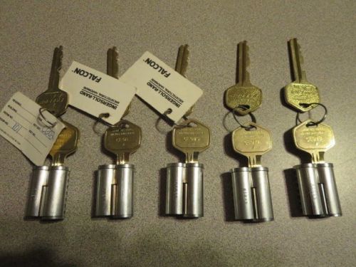Lot of 5 Falcon 7 Pin Interchangeable Cylinder Cores, All Keyed Differently
