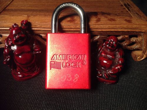 1  American Series 1100 RED padlock  re-keyable  A1 Condition CUSTOM KEYED