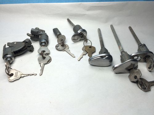 Vintage 40s-mid 60s asst auto locks, glove box &amp; door set of 7 most with key for sale