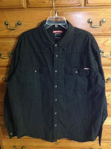 craftsman men&#039;s shirt button down long sleeve  black  size XL  46-48