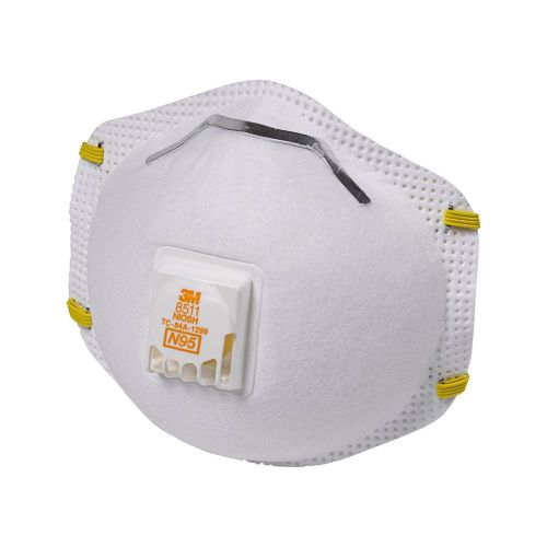 3m 8511 particulate n95 respirator with valve, 10-pack sanding valve masks paint for sale