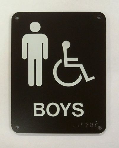 Ada acrylic sign, boy&#039;s accessible restroom 8&#034; x 6&#034; x 1/4&#034; for sale