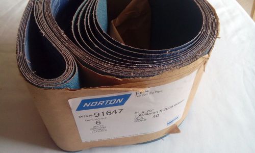 Norton norzon plus r824 6&#034;x 79&#034; backstand grinder belts (6 pcs) for sale