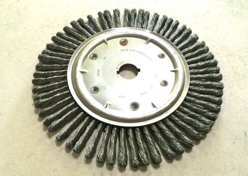 New usa 12&#034; x 1-1/4&#034; knot wheel grinder brush keyed arbor #81752 for sale
