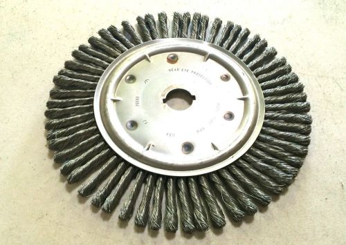 NEW USA 12&#034; X 1-1/4&#034; KNOT WHEEL GRINDER BRUSH KEYED ARBOR #81752