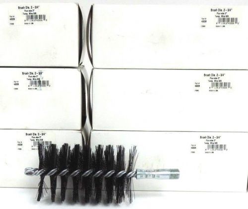 Lot of 6 schaefer 2-3/4&#034; lrg temp wire tube brushes p/n: 43226, 1/4&#034; npt 3&#034; flue for sale
