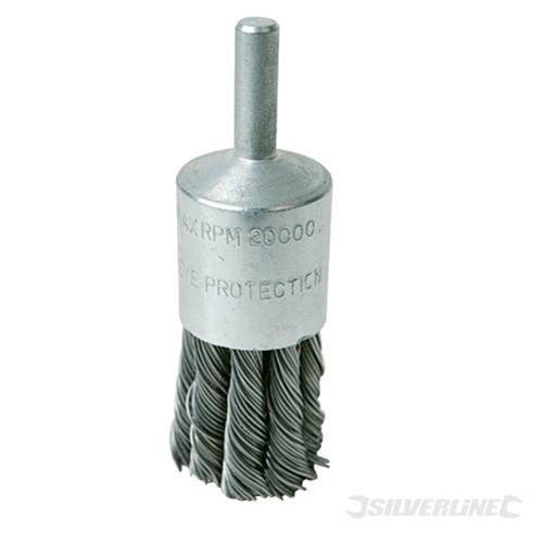 Silverline 22Mm End Twist Rotary Steel Wire Brush Wheel Cup Rust Weld Decoke