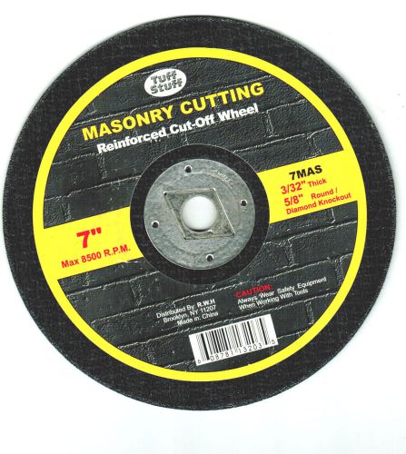 Masonry cutting reinforced cut-off wheel 7&#034; x 3/32&#034;, 5/8&#034; round diamond knockout for sale