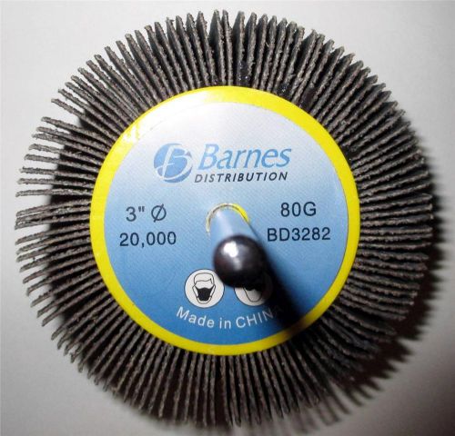 Barnes distribution flap wheel ao  3x1x1/4 shank 80 grit aluminum oxide bd3282 for sale