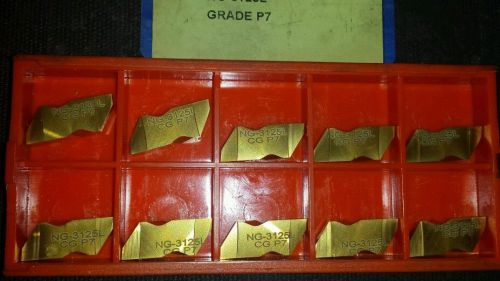 Carbide NG3125L grade p7 new pack of 10 cutting off grooving free shipping