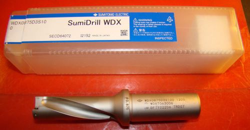 SUMITOMO, WDX0875D3S100, SumiDrill WDX, 0.875&#034; Drill Depth, 3xD, 1&#034; Shank,/IG2/