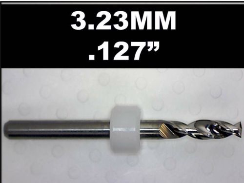3.23mm .127&#034;  carbide drill bit - new one piece - cnc dremel pcb  hobby models for sale