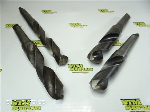 NICE HEAVY DUTY LOT OF 4 TAPER SHANK TWIST DRILLS 1-3/8&#034; TO 1-5/8&#034; WITH 4MT
