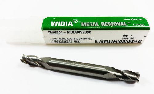 7/32&#034; (Lot of 1) Widia Metal Removal Carbide .035CR 4 Flute Double End Mill L777
