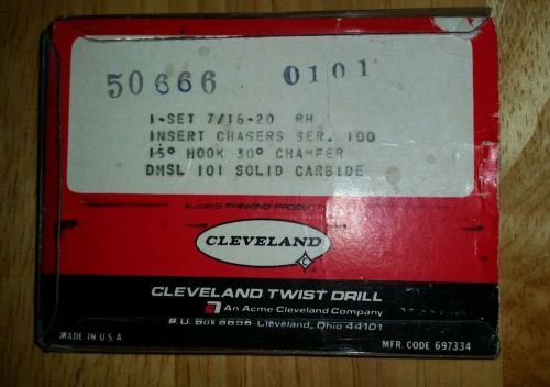 SET OF 4 NEW CLEVELAND THREAD INSERT CHASERS 7/16-20 solid carbide