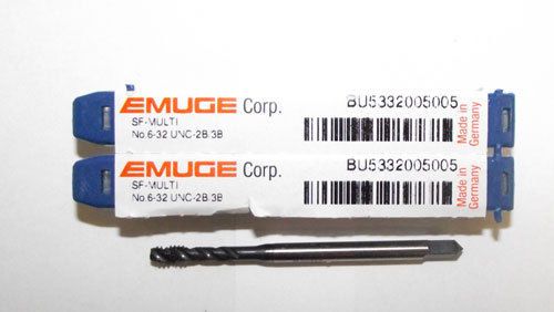3pc 6-32 Emuge MultiTap Spiral Flute