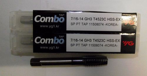 3pc 7/16-14 YG1 Combo Tap Spiral Point Taps for Multi-Purpose Coated
