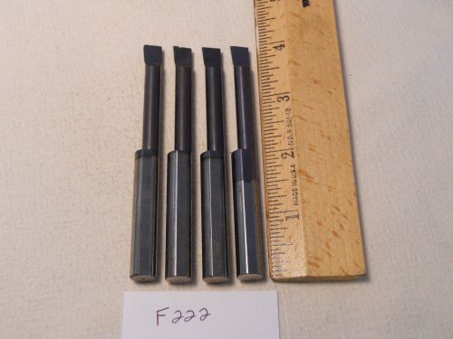 4 USED SOLID CARBIDE BORING BARS. 3/8&#034; SHANK. MICRO 100 STYLE. B-320 (F222}