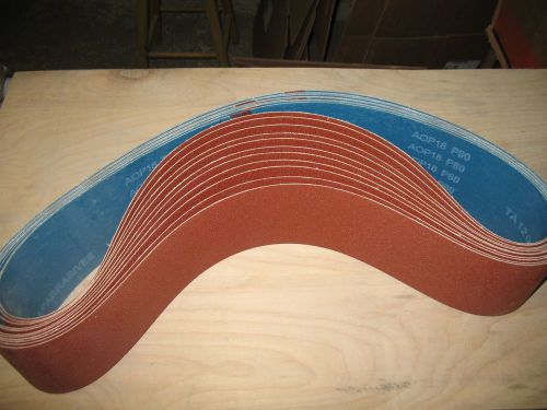 11 pcs.- 4 x 54&#034; 80 grit aluminum oxide sanding belts, made in USA