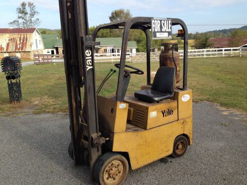 Yale 3,000 lb. three stage narrow width and low height fork lift-good condition for sale