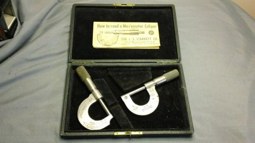 Vintage ls starrett and brown and sharp micrometer calipers 1 inch w/ black case for sale