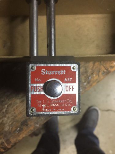 Starret 657D Magnetic Base W/Upright Post, Swivel Post Snug &amp; Gage Holding Rod