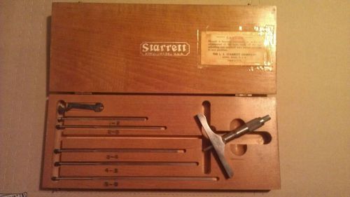 Starrett blade depth micrometer set# 449b w/ wrench &amp; case for sale