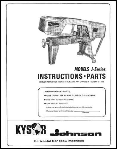 Kysor Johnson Model J Instructions and Parts Manual