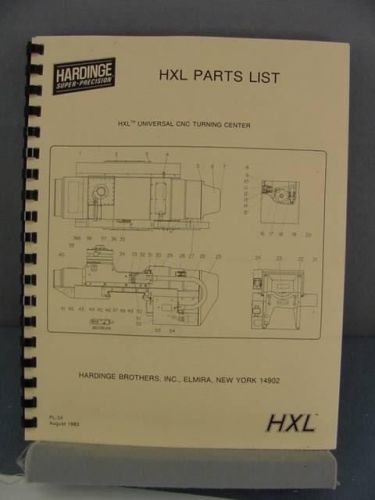 Hardinge HXL CNC Universal Turning Center Parts Manual