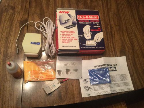 Etch-O-Matic Starter Set Metal Marketing Kit. Estate Sale. Free Shipping