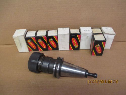 Tecnara cat-40 collet holder with collets  p/n 140-100-4 for sale