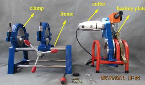 New 63mm-160mm 2 clamps pipe fusion fusing machine hdpe poly welder free post for sale
