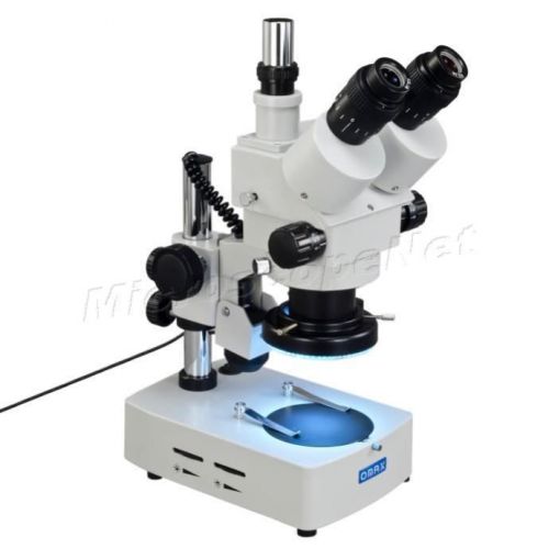 3.5x-90x trinocular stereo zoom dual light microscope with extra 144 led light for sale