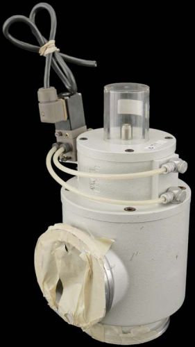 Leybold-heraeus 28176b4 right angle vacuum valve unit +burkert 420-g 2.5-10bar for sale