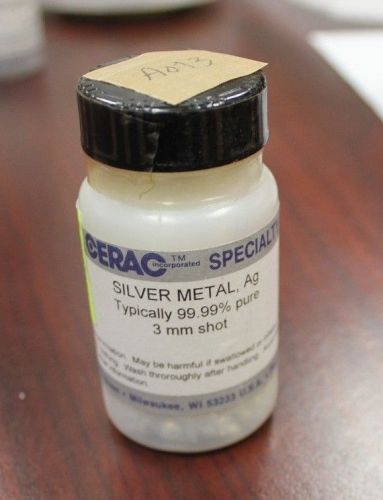 Silver metal Ag  weight:100g  purity: 99.99% size: 3 mm shot  Cerac A013