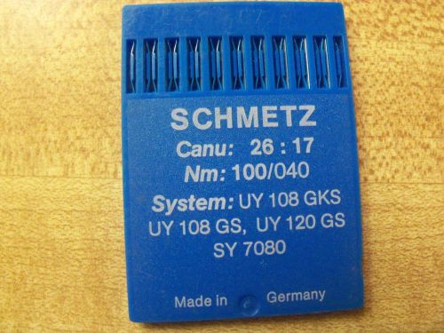 SCHMETZ NEEDLE  SYSTEM UY108GKS  UY108GS  UY120GS SIZE 100/040 A PACKAGE OF 10