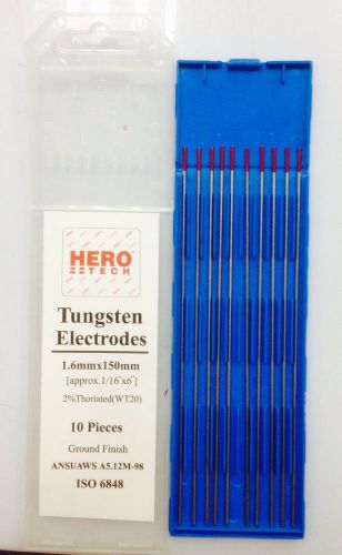 TIG Welding 1.6mm x150mmx10pcs Tungsten Electrodes 2% Thoriated (TW20)