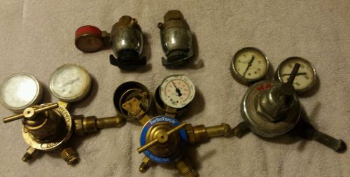 Small lot of welding cutting regulators gauges victor linde harris turbotorch for sale