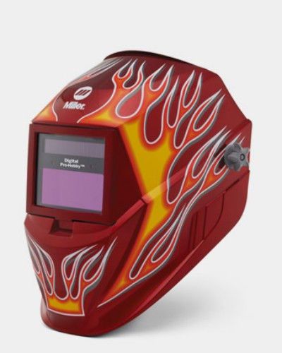 Miller Genuine Digital Pro-Hobby &#034;Red Flame&#034; Welding Helmet - 256168