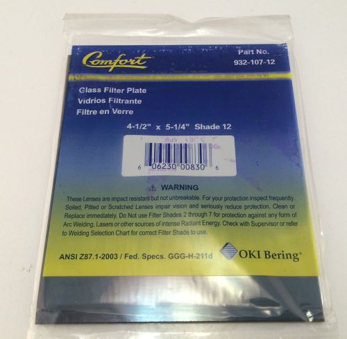 Comfort welding glass filter plate 4-1/2&#034; x 5-1/4&#034; shade 12 932-107-12 for sale