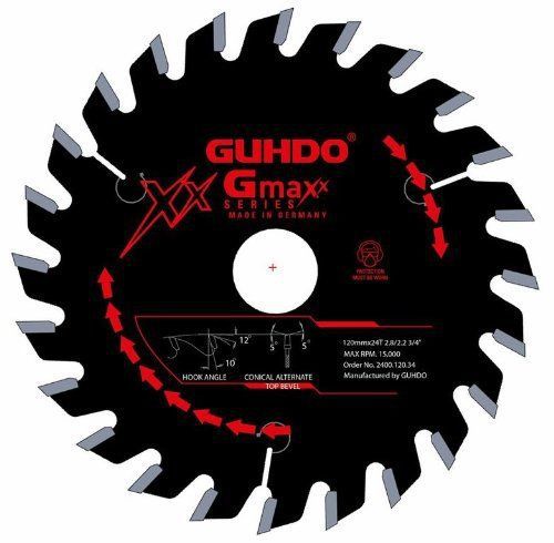 Guhdo gmaxx series 2400.120.34 120mm 24 teeth 3/4 bore carbide tipped conical sc for sale