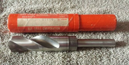 15/16&#034; S &amp; D Drill with 1/2&#034; Shank Ace Drill Corp. - Unused
