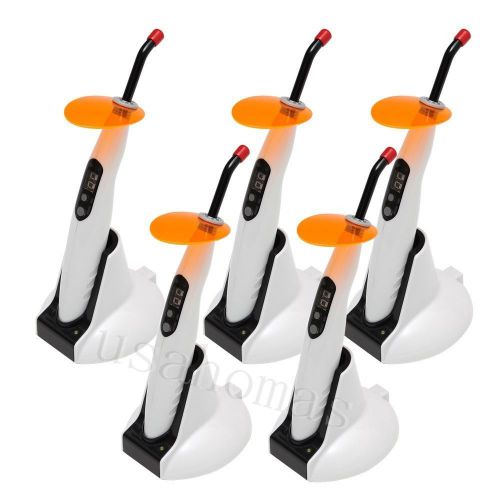 5pcs dental led curing light lamp lampe wireless cordless 1400mw t4 for sale